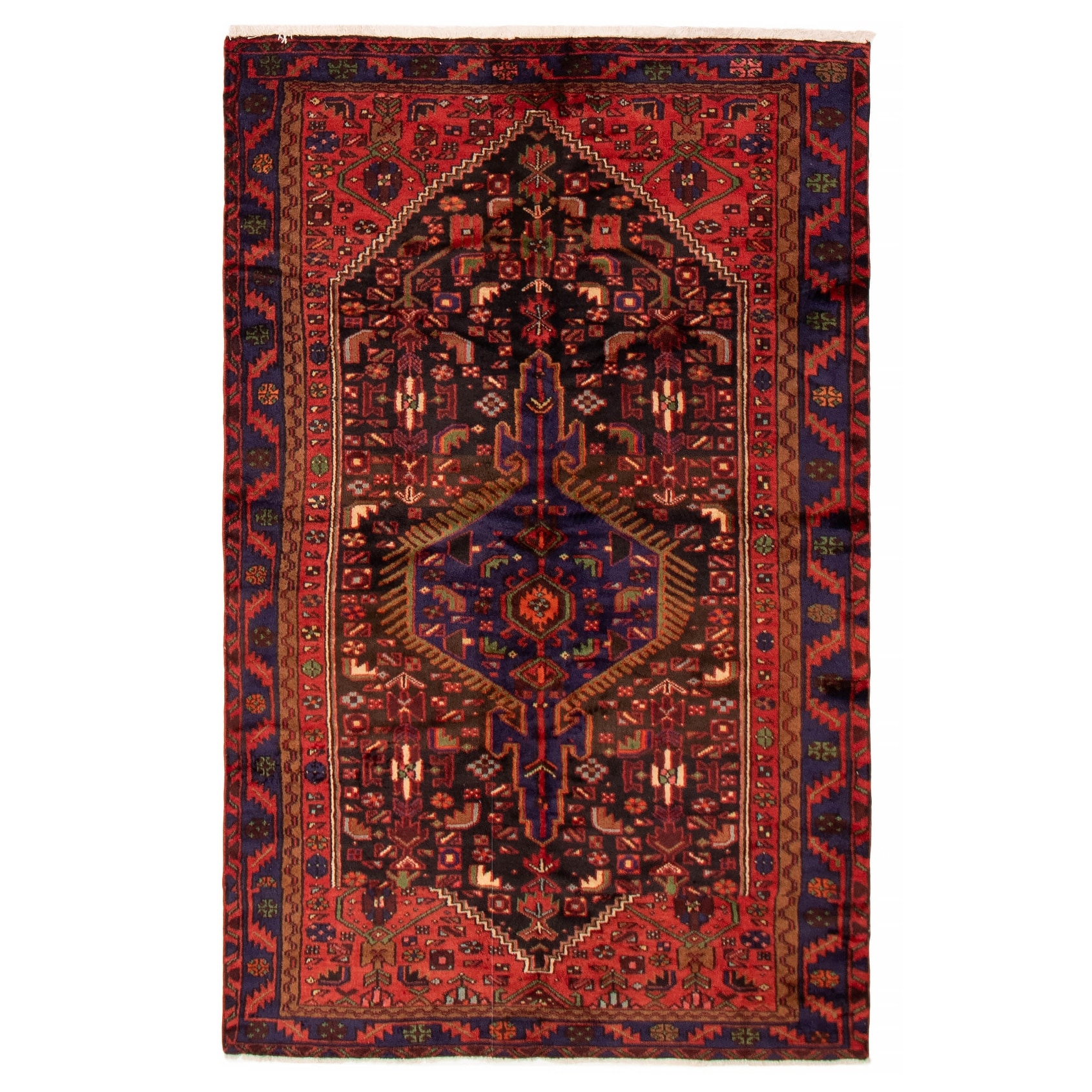 ECARPETGALLERY Hand-knotted Anadol Black Wool Rug - 4'6 x 7'3