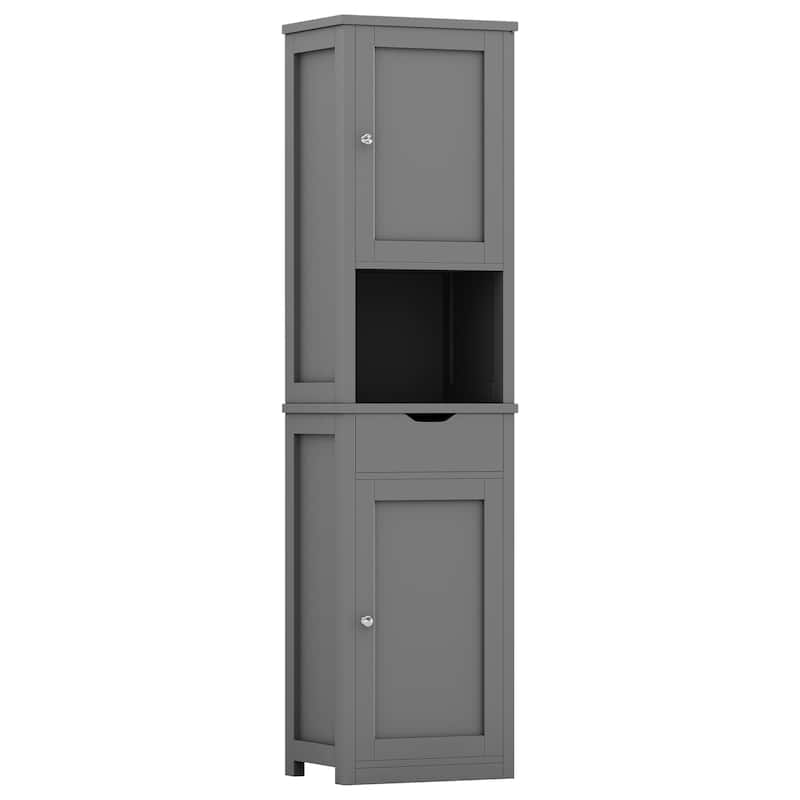 Bathroom Storage Cabinet – Multifunctional Waterproof Organizer with Adjustable Shelves - N/A