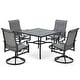 preview thumbnail 17 of 92, Versatile Outdoor Dining Sets w Swivel/Folding Chairs & Steel Slat Table and HDPE Dining Table Set for Gardens, Patios