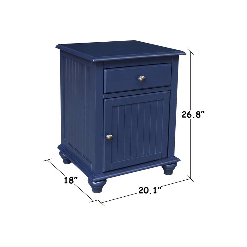 International Concepts Solid Wood Nightstand with Storage Cabinet