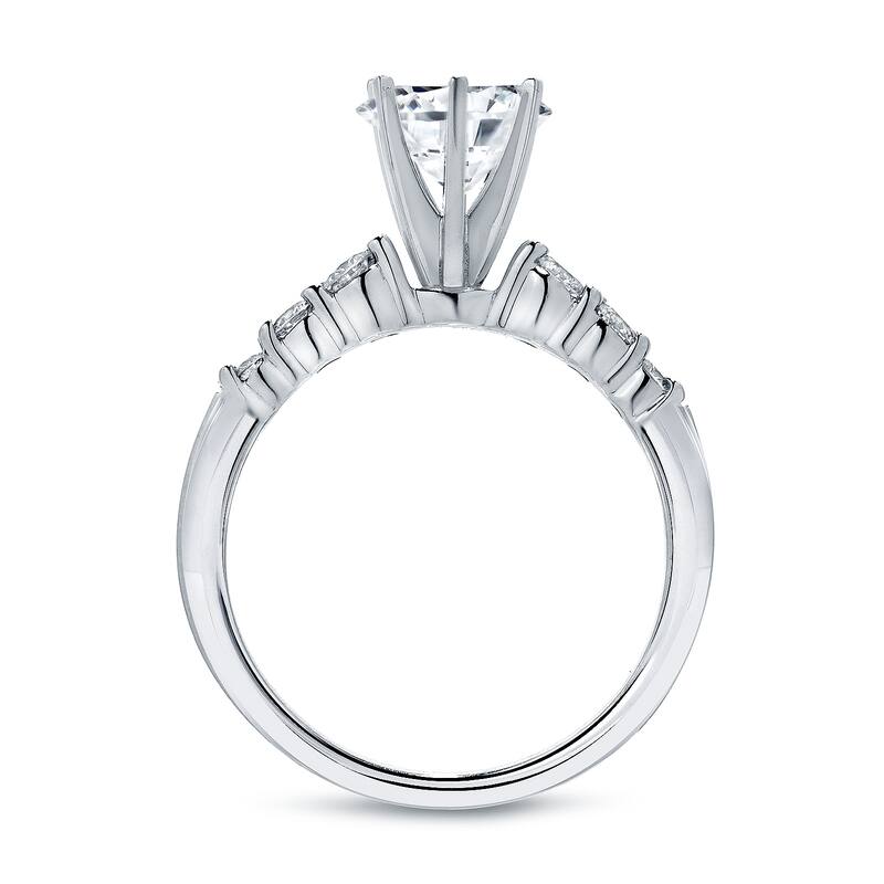 Auriya 14k Gold 1 1/3ctw Round Moissanite Engagement Ring