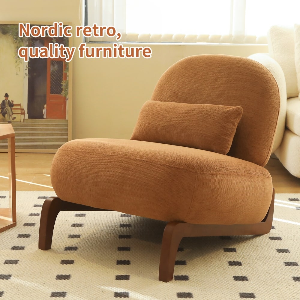 Accent Chair with Solid Wood Legs