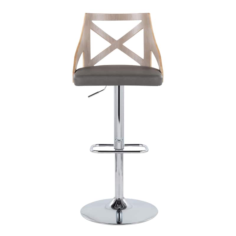 The Gray Barn Charlotte Adjustable Bar Stool with Rounded Rectangular Footrest (Set of 2)