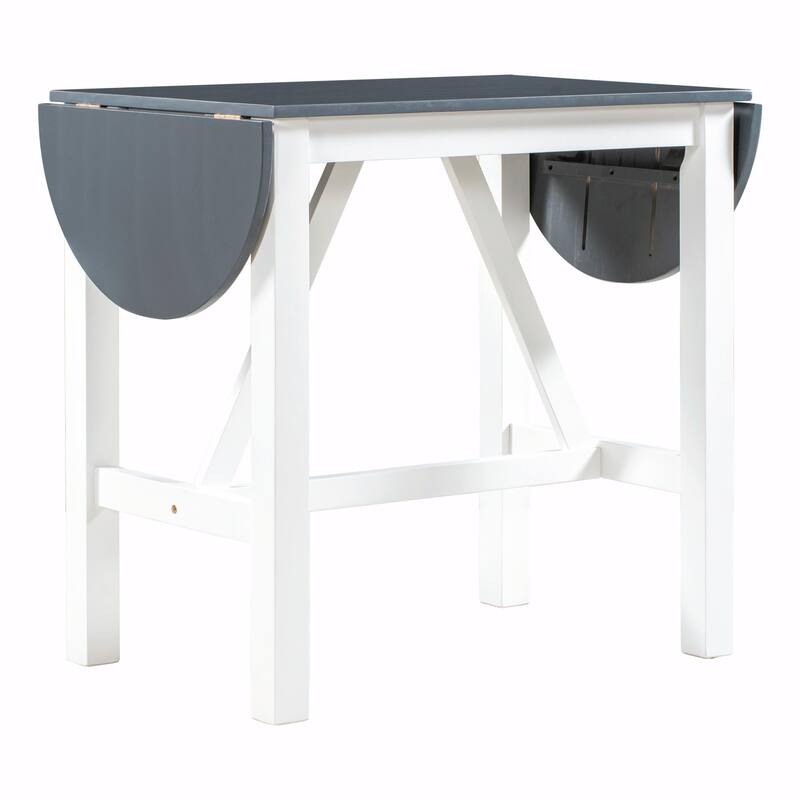 CompactWood Dining Set: Counter-Height Table with Drop Leaf & 2 Upholstered Chairs for Small Spaces