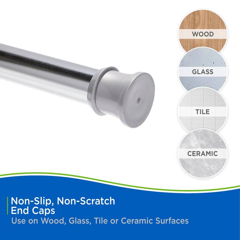 Kenney Twist & Fit No Tools Camlock Tension Shower Curtain Rod, 42-72"