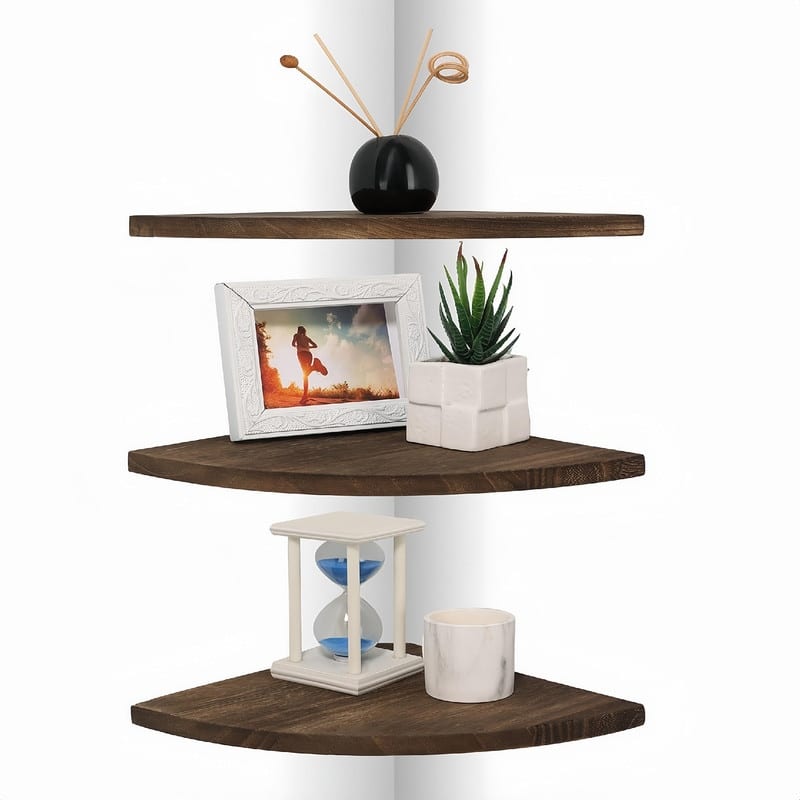 Corner Wall Shelves - 10"D x 10"W x 0.7"H