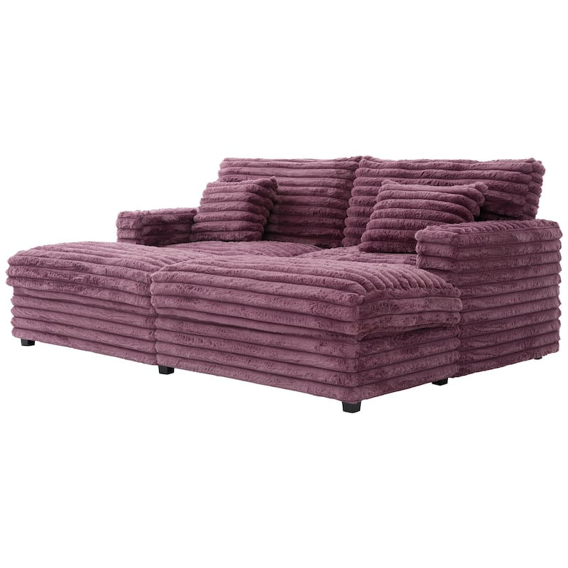 Oversized Double Chaise Lounge Sofa 83.5" Sofa Bed Cloud Couch Plush With Two Supportive Pillows,Usb Ports And Cup Holders