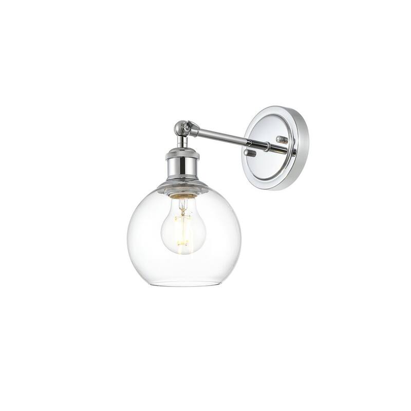 Kailey 1 Light Black and Clear Bath Sconce