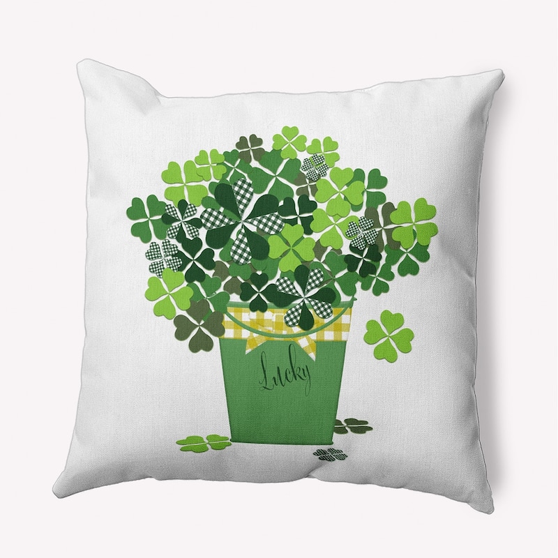 Bucket of Shamrocks Accent Pillow - Leaf Green - 16" x 16"