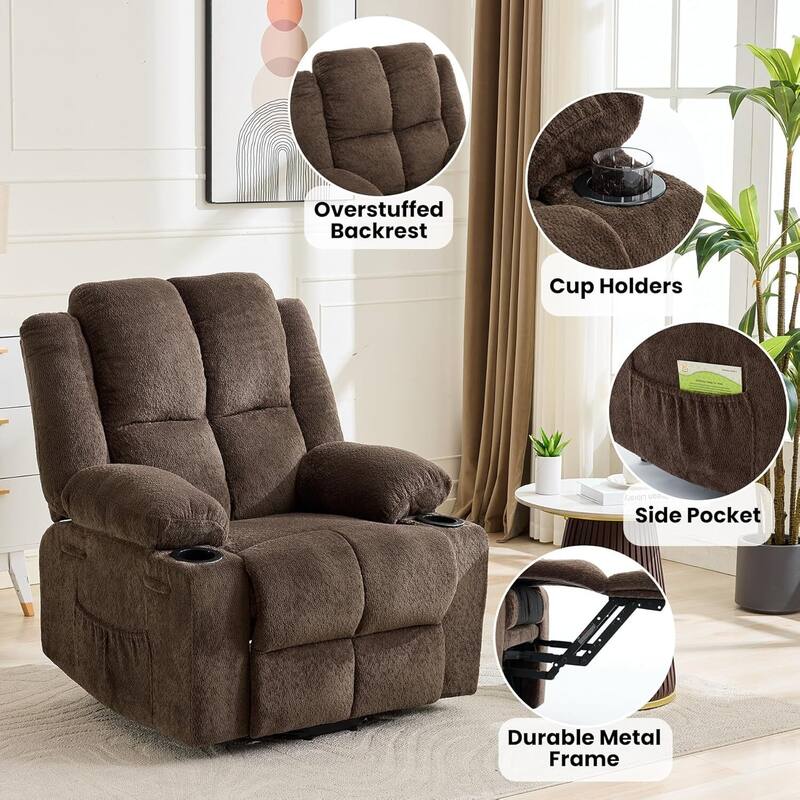 150°Adjustable Lay Flat Power Lift Recliner Sofa Chair for Elderly, Living Room