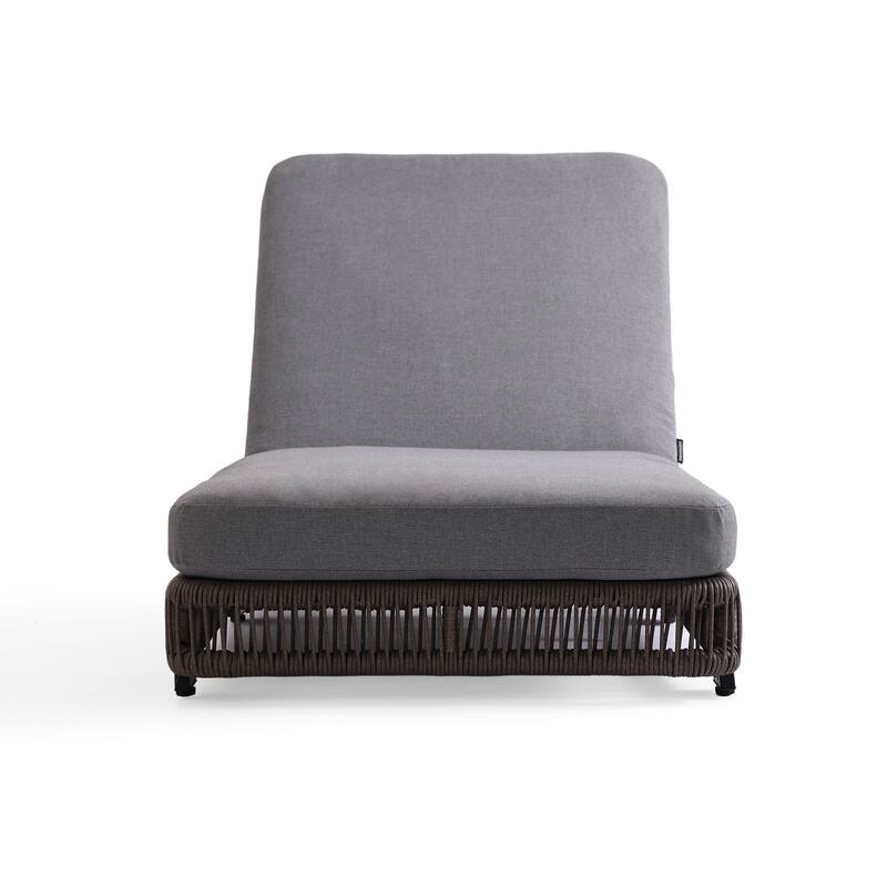 Outdoor Chaise Lounge Chair with Adjustable Backrest Patio Pool Lounge