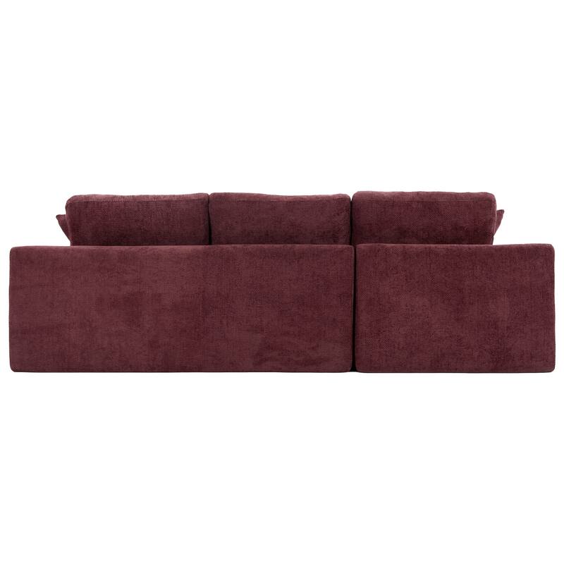 107.9" Chenille Modular Sectional Sofa with Double-Layer Cushions and Side Pockets