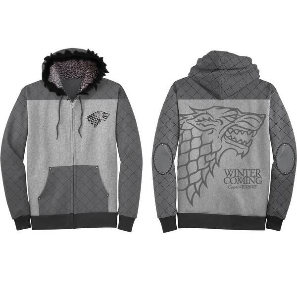 Shop Game Of Thrones Men S Winter Is Coming Fur Trimmed Gray
