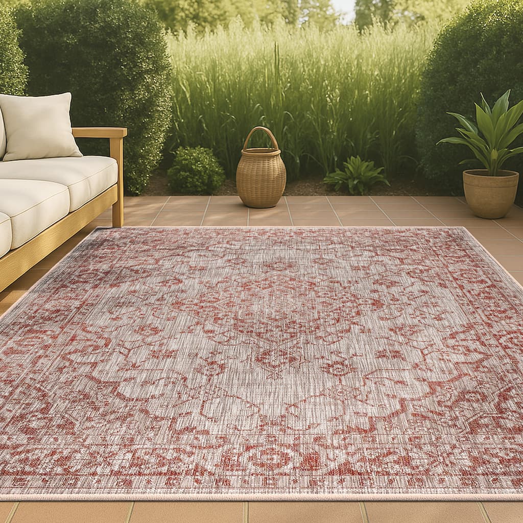 JONATHAN Y Palazzo Boho Medallion Textured Weave Indoor/Outdoor Area Rug