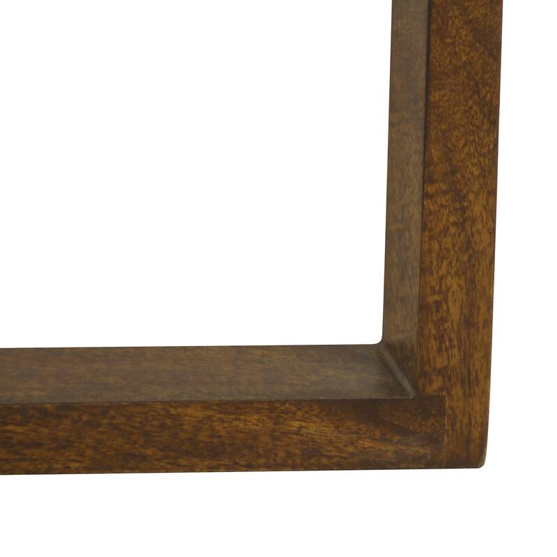 Fina Table, Round White Genuine Marble Top, Natural Brown Mango Wood 3 Leg Sled Base