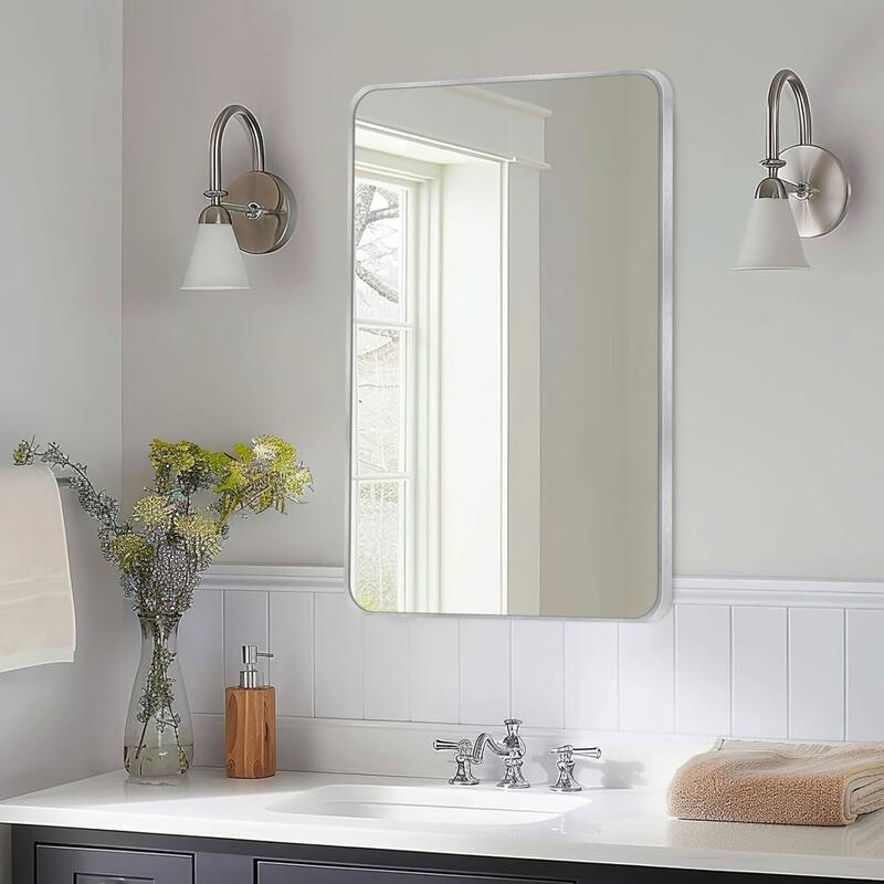 Wall Mount Bathroom Rectangle Vanity Mirror (Horizontal/Vertical)