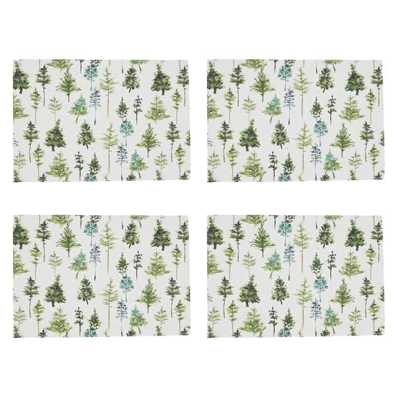 Table Placemats With Forest Trees Design (Set of 4)