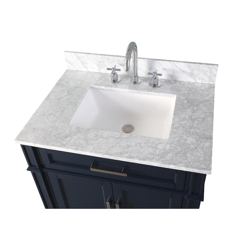 30" Tennant Brand Durand Modern Navy Blue Bathroom Sink Vanity