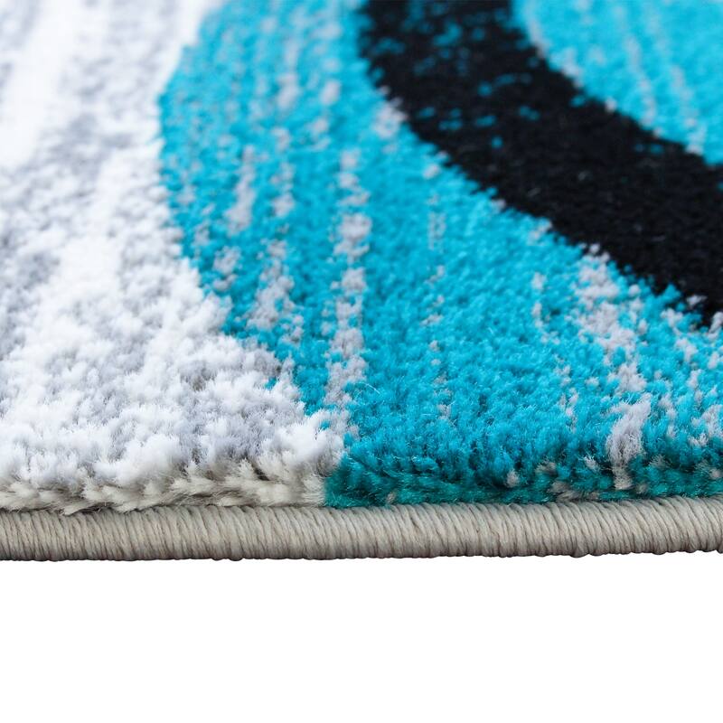 Modern Distressed Swirl Abstract Style Indoor Area Rug