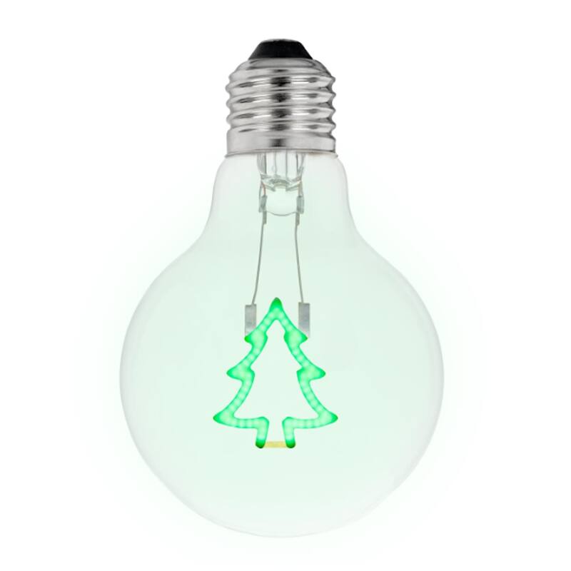 Festive Living LED Christmas Tree Decorative Filament Bulb G80 Globe E26 Base 1W Clear Glass 1pk - String Lights - Green