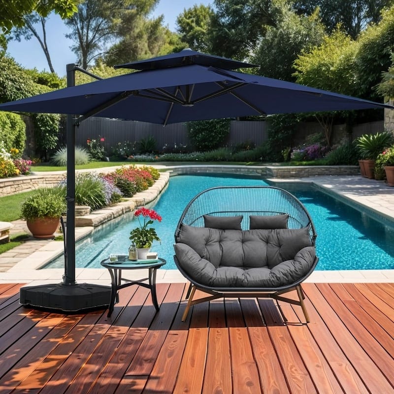 Outdoor Wicker Egg Chairs With Stand Loveseats With Cushions
