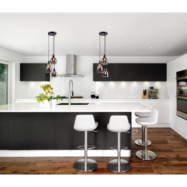 3 Light Pendant Light Smoked Black Globe Glass With Adjustable Cords Overstock 28254379 Price and stock could change after publish date, and we may make money from these links. usd