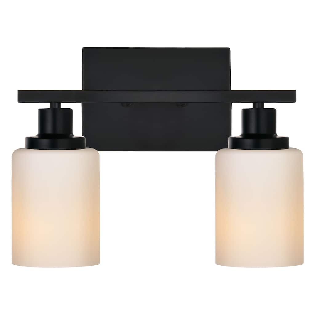 2-Light Bathroom Light Fixtures Brushed Brass 6-Light Bathroom Vanity Light, Bathroom Lights Over Mirror with Milky Glass Shade