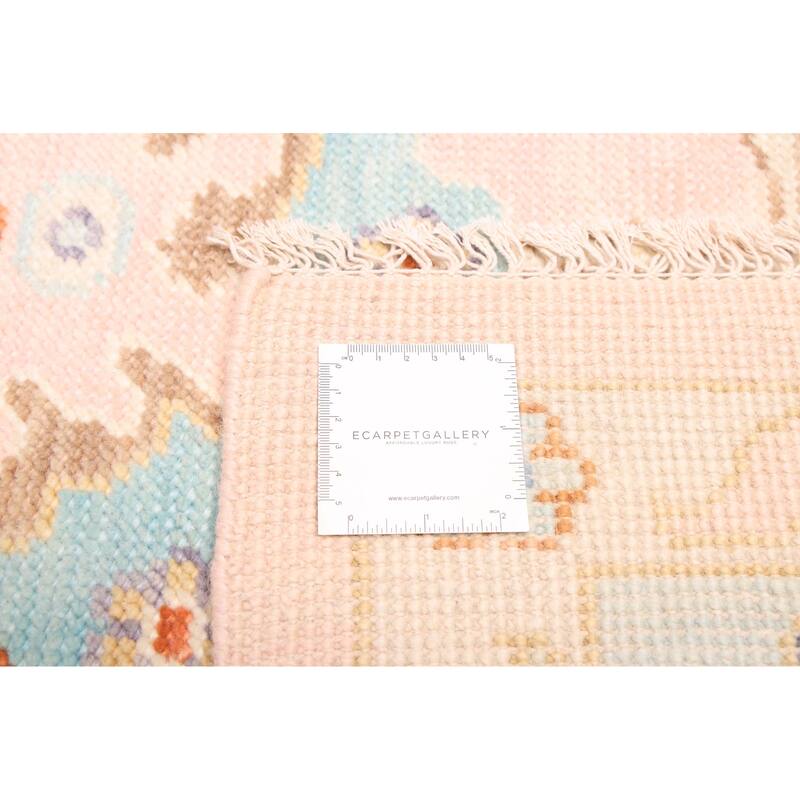 ECARPETGALLERY Hand-knotted Modern Oushak Pink Wool Rug - 8'0 x 10'0