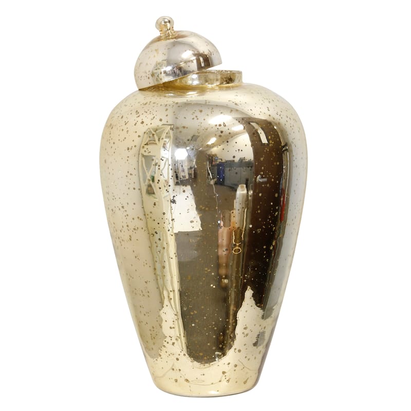 StyleCraft Gold Mercury - Glass Jar - Gold/Antique Silver - 10" x 18"