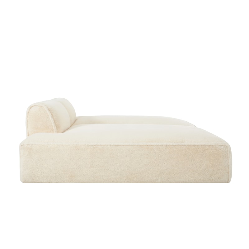 Fabric Sleeper Sectional Sofa Double Chaise Lounge Daybed