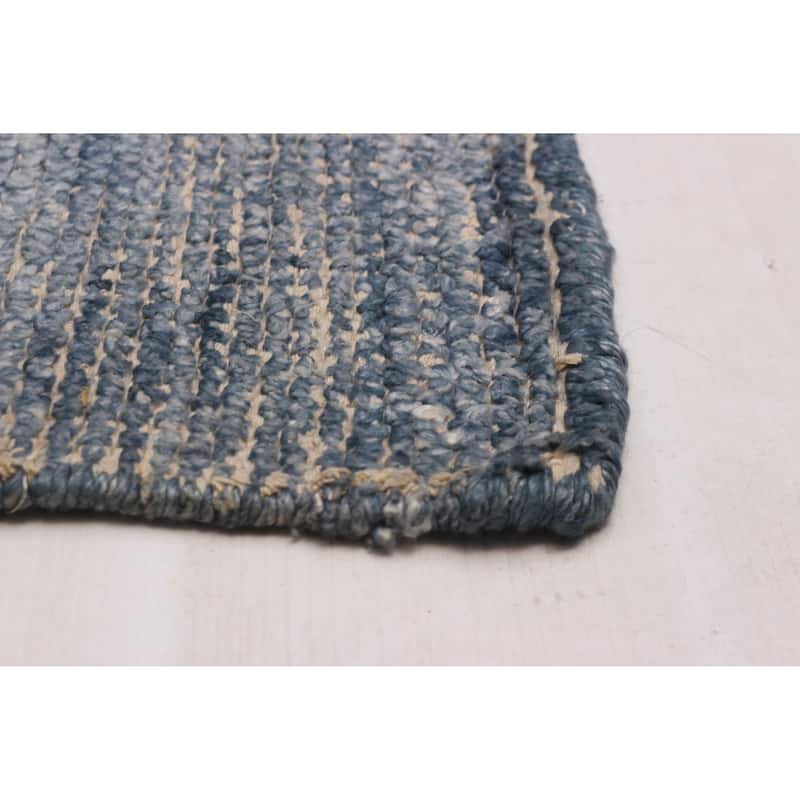 ECARPETGALLERY Hand-knotted Loreto Denim Blue Silk Rug - 5'10 x 8'10
