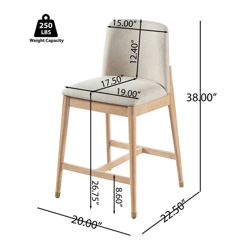 Christopher Knight Home - Clara Modern Wooden Upholstered Counter Stool