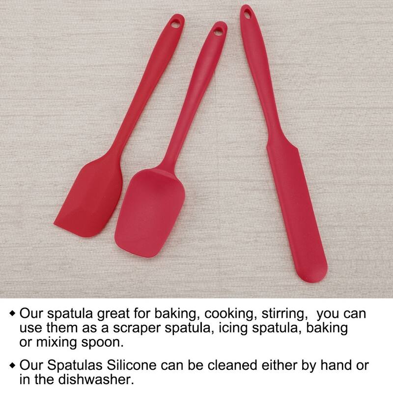 Silicone Non Stick Spatula Set 3Pcs Heat Resistant Non-scratch Turner