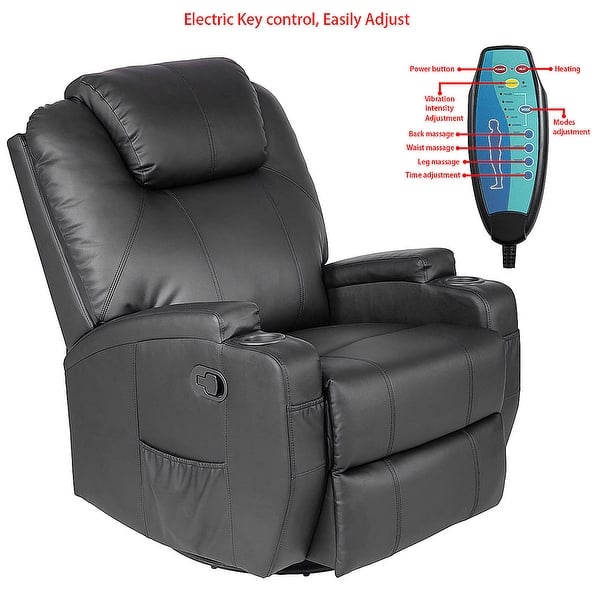 Costway Electric Mage Recliner Sofa Chair Heated 360 Costway Electric Mage Recliner