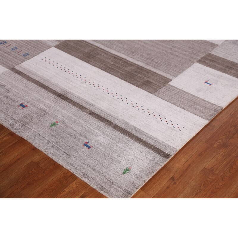 Hand Knotted Oriental 100% Wool Carpet Tribal Geometric Multi-Colored Gabbeh Area Rug - 7' 7'' X 5' 5''