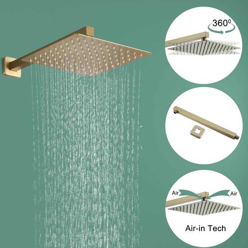 Wall Mount Shower Faucet and Tub Faucet with 10 inch Fixed Shower Head
