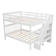 preview thumbnail 3 of 7, Full-Over-Full Bunk Bed with Storage&Guard Rail for Bedroom,Dorm, White