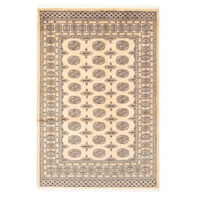 ECARPETGALLERY Hand-knotted Peshawar Bokhara Beige Wool Rug - 4'7 x 6'9