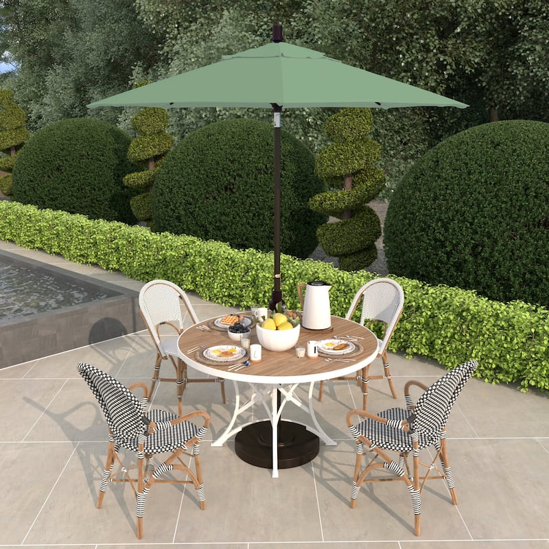 California Umbrella 75' Sun Master Patio Umbrella Bronze Aluminum Pole Fiberglass Ribs Crank Lift Tilt Pacifica