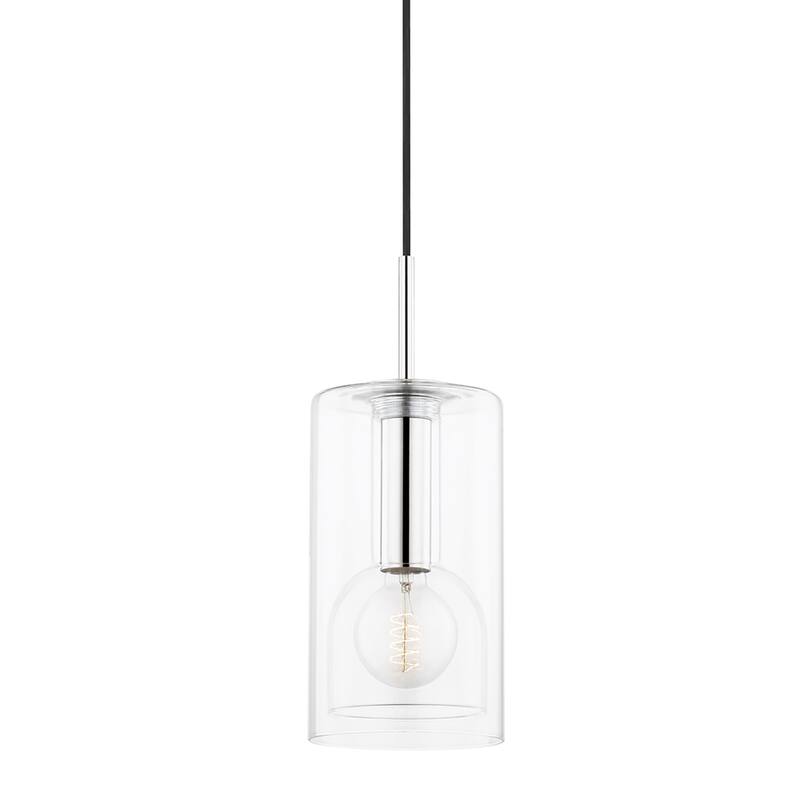 Mitzi by Hudson Valley Belinda 13-inch Pendant with Clear Glass - Polished Nickel