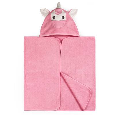 Kids Bath Collection 27" x 54" Cotton Hooded Bath Towel - 54"L x 27"W x 1"H