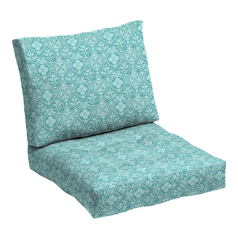 ARDEN Outdoor Plush Modern Tufted Blowfill Deep Seat Set, 24 x 24