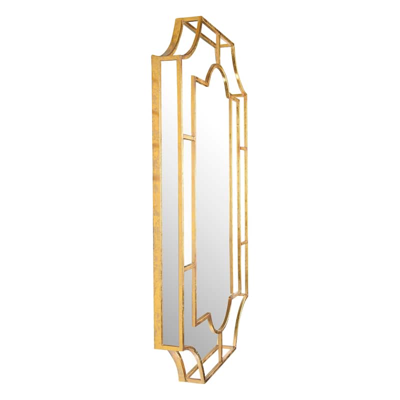 Metal Wall Mirror, Gold Finish