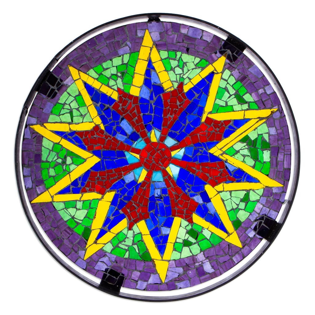 Novica Handmade Star Of Hope Glass Mosaic Wall Art