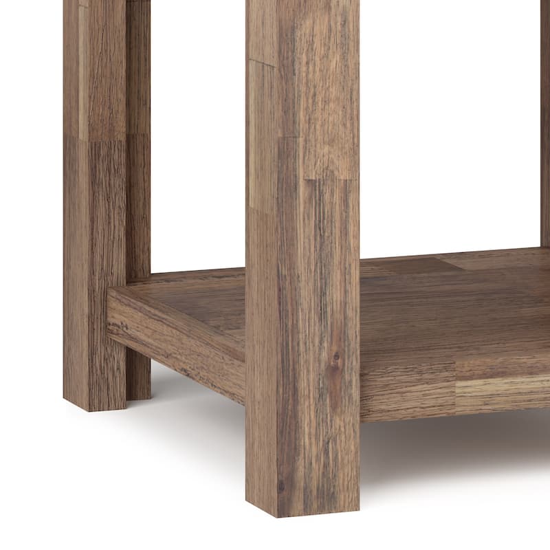 WYNDENHALL Garret SOLID ACACIA WOOD 22 inch Wide Square Rustic End Side Table - 22"W x 22" D x 22" H
