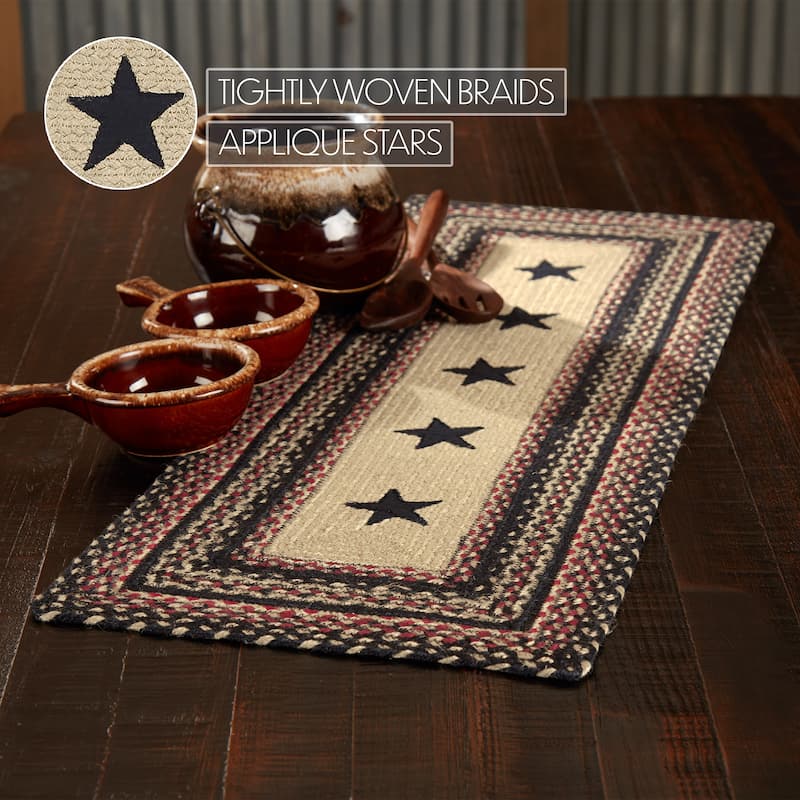 Colonial Star Jute Rect Runner 13x36
