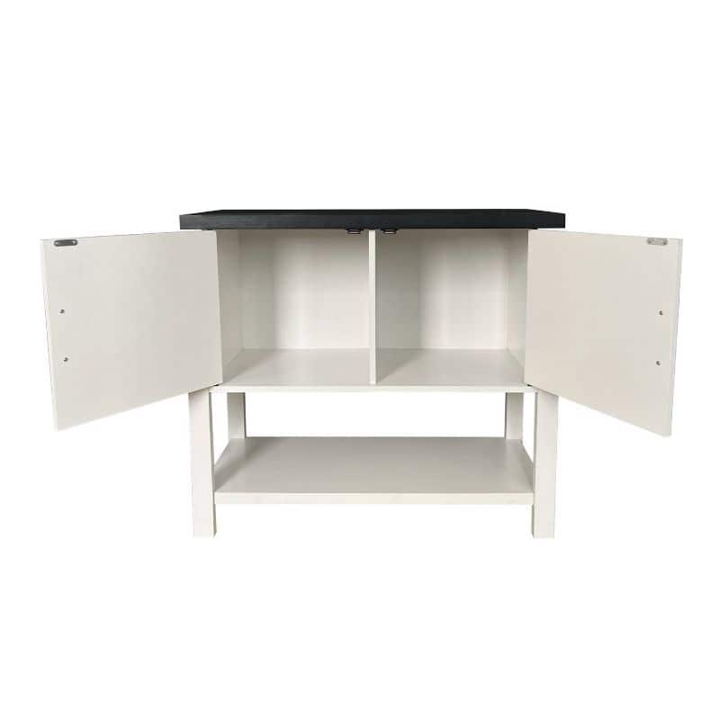 Modern 2 Drawer Wooden Storage Console Table - 35.5 inches W x 15.5 inches D x 32 inches H