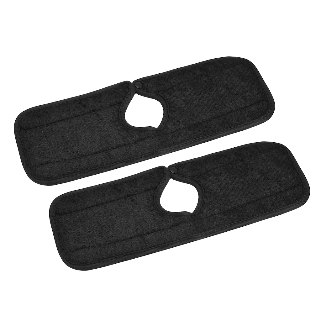 2pcs Faucet Drain Pad Drip Catcher Tray Kitchen Sink Splash Guard Black
