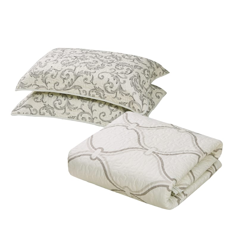 Marisol Printed Microfiber 7-piece Bedspread Quilt Coverlet Set