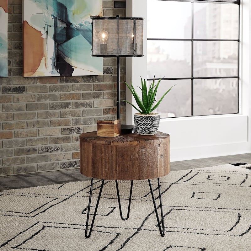 Canyon Railroad Brown Accent End Table - Reclaimed Wood